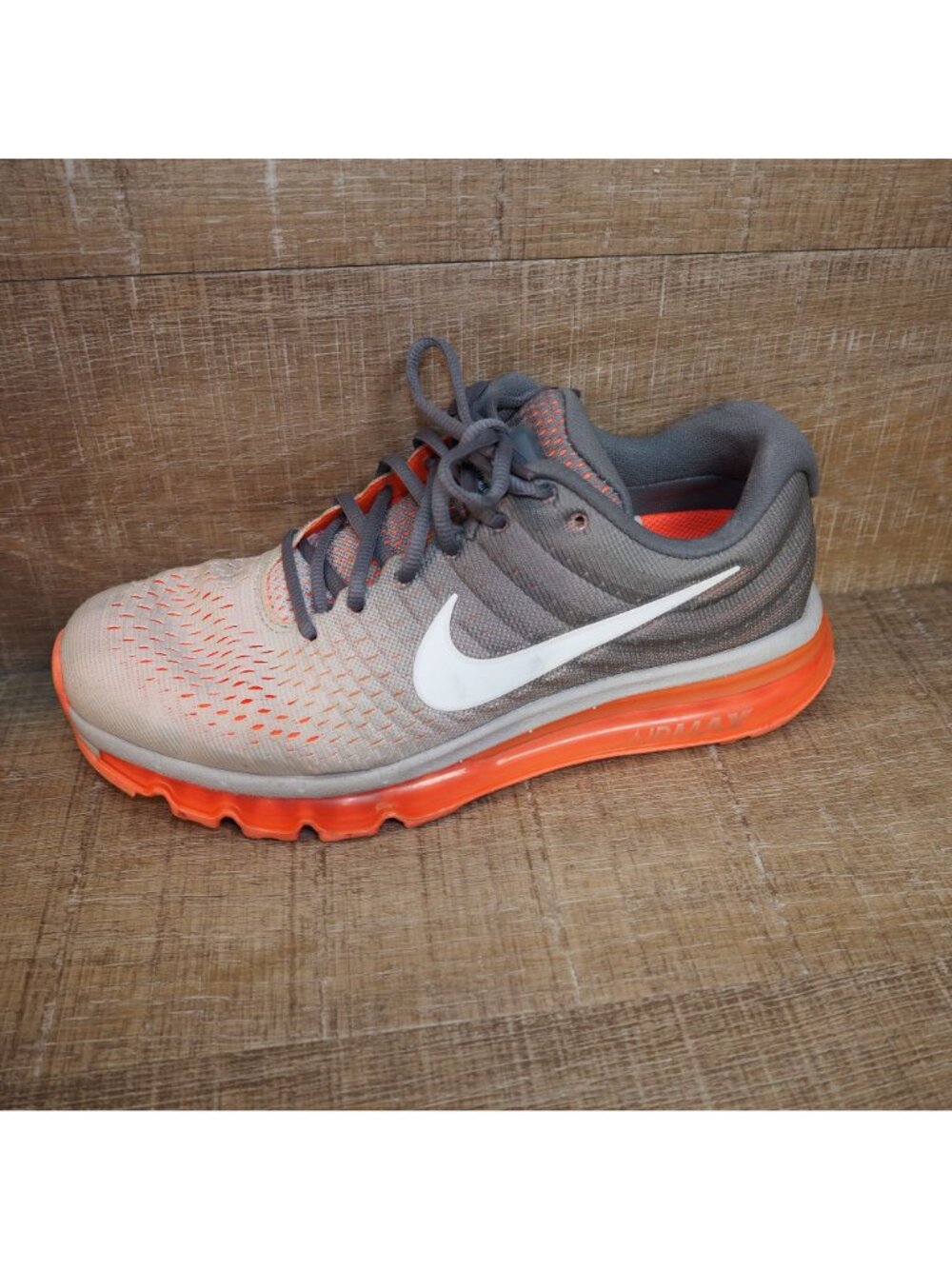 Nike Air Max 2017 Women's Running Shoes Gray Orange White US 9 849560-007 - Picture 8 of 13